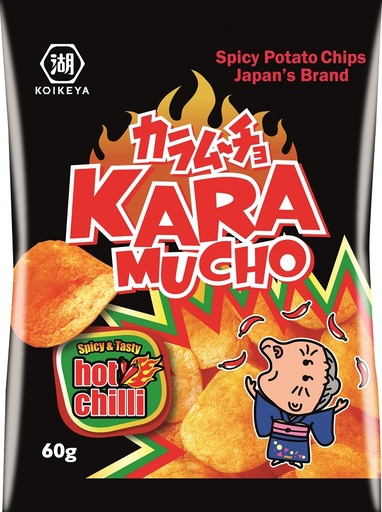 Aardappelchips "KARA MUCHO" met suiker en zoetstoffen en chilismaak