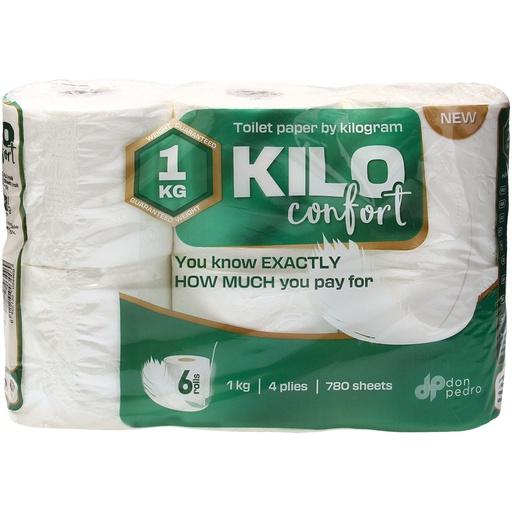 [95192] "Kilo-Confort"-Toiletpapier, 4-laags (6 rollen x 130 vellen)