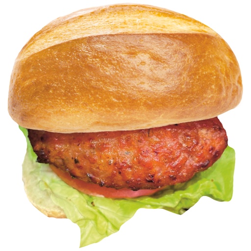 Frikadel in een broodje stuk