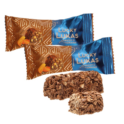 [91108] Knapperige muesli-confectie "Lucky Lukas" met gedroogde abri