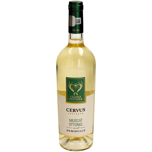 [65655] Cervus Muscat Ottonel Witte Wijn Demidulce uit Roemenië, zoet, 12,5% vol.