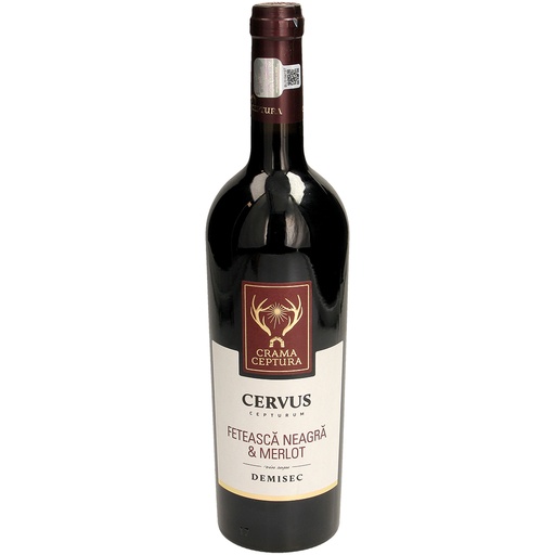 [65656] Cervus Fetasca Neagra & Merlot Rode Wijn Demisec" Wijn uit Roemenië, rood, halbtrocken, 13,5% vol