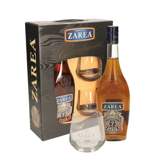 [68688] Likeur "ZAREA 7 Stele Connaisseur" 40% vol. met 2 glazen