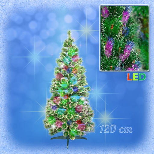 Kunstkerstboom "Spar" met kleurveranderende lichtvezels, 120 cm, inclusief netadapter en standaard