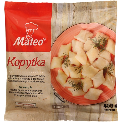 [02540] Polska stijl knoedels met aardappelvlokken en tarwemeel, diepgevroren "Kopytka"