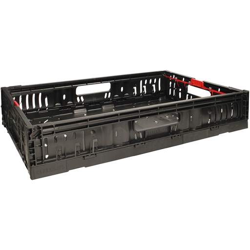 [99961] Klappbox 60x40x11 cm zwart, Binnenafmetingen: 575x373x110 mm, Vergrendeling: Rood