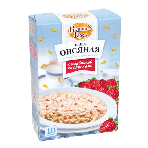 [73002] Каша овсяная с клубникой и сливками