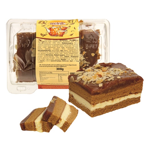 [05918] Кусочек торта с карамельной начинкой, посыпанный миндалем