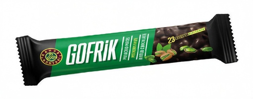 Gofrik - Wafelreep Pure Chocolade met Pistachecrème en Pistachenoten 24x 6