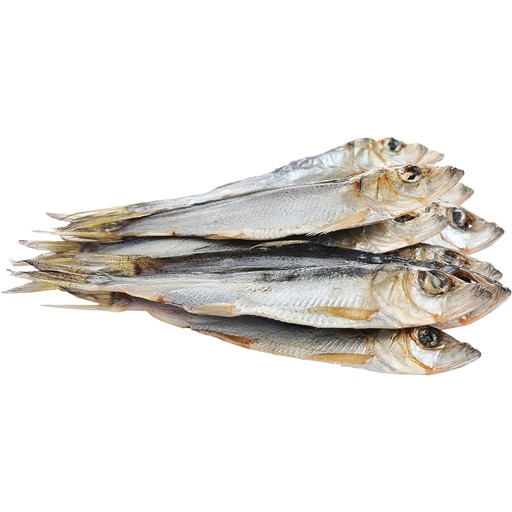 [11714] Capelin (Mallotus villosus), met hoofd, gedroogd en gezouten