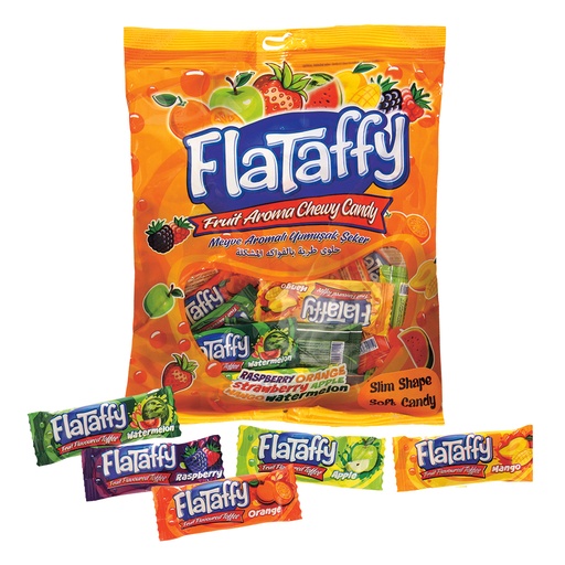 [86925] "Flataffy" - Смесь жевательных конфет со вкусом фруктов (малина, апельсин, клубника, яблоко, манго, арбуз)