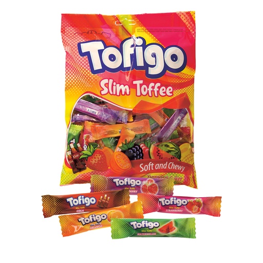 [86927] "Tofigo slim" mix van kauwgom met cola- en fruitsmaak