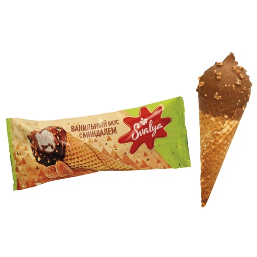 [04917] IJs met vanillesmaak in een wafer-hoorn met 4,7% cacao-vetla