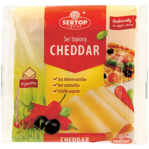 [PL1615] Smeltkaas met cheddar in plakken, 38% vet in tr.