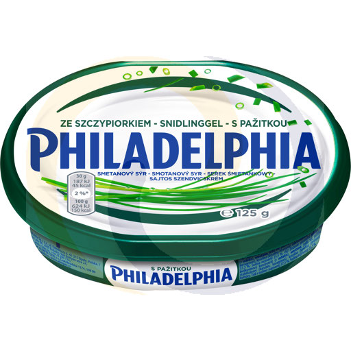 [PL2401] Сыр Philadelphia с зелёным луком 125 г / 12 шт Zott
