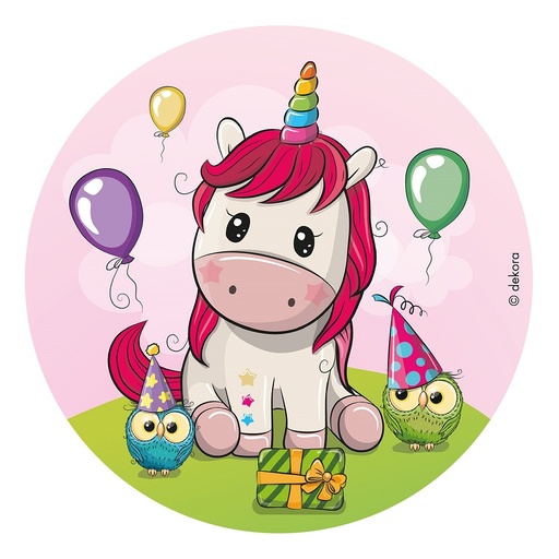 [05585] Eetbare taarttopperr "EINHORN" 20 cm