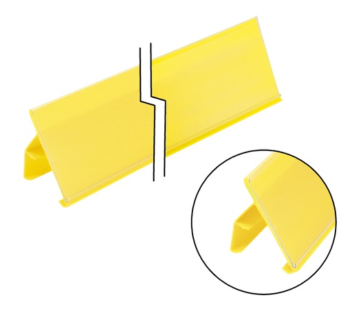 [99969] Prijsrails met clip, kleur geel, lengte 989 mm
